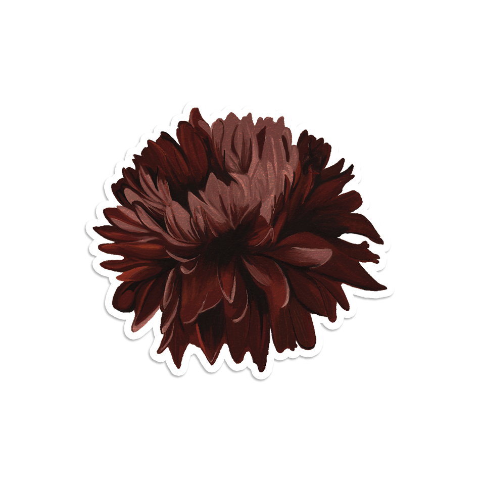The Maroon Floral Sticker