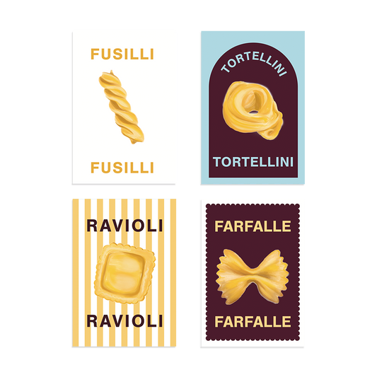 Set of 4 Mini Pasta Prints